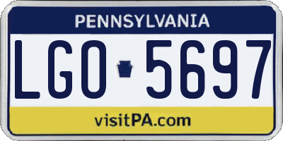 PA license plate LGO5697