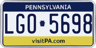 PA license plate LGO5698