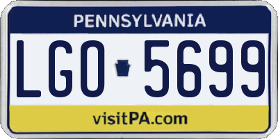 PA license plate LGO5699