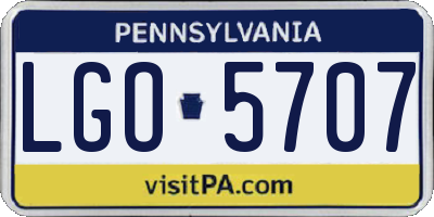 PA license plate LGO5707