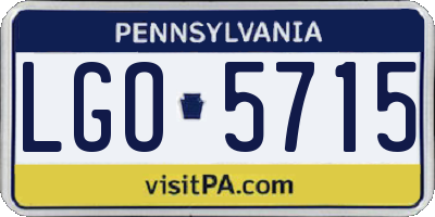 PA license plate LGO5715