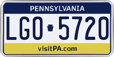 PA license plate LGO5720