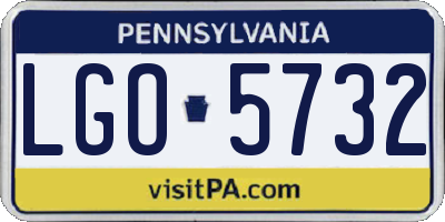 PA license plate LGO5732