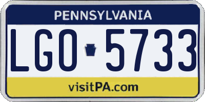 PA license plate LGO5733