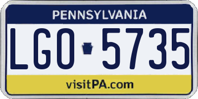 PA license plate LGO5735