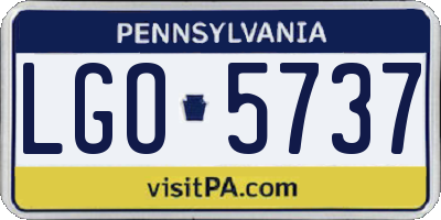PA license plate LGO5737