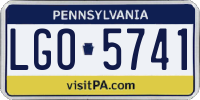 PA license plate LGO5741