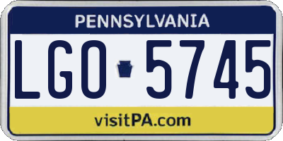 PA license plate LGO5745