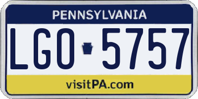 PA license plate LGO5757