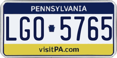 PA license plate LGO5765