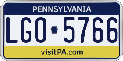 PA license plate LGO5766