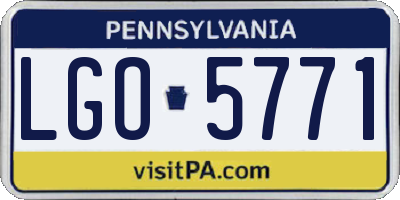PA license plate LGO5771