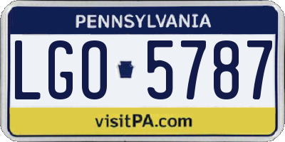 PA license plate LGO5787