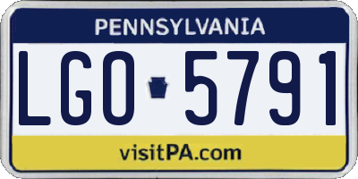 PA license plate LGO5791