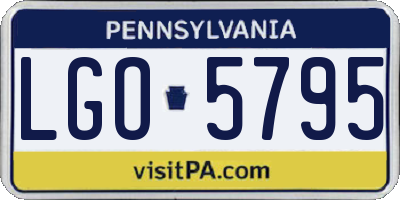 PA license plate LGO5795