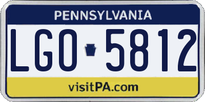PA license plate LGO5812