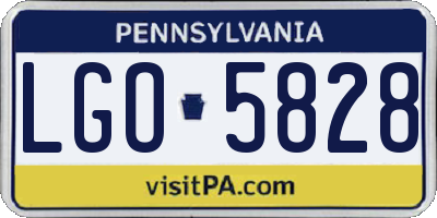 PA license plate LGO5828