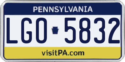 PA license plate LGO5832
