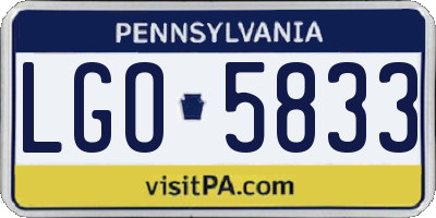 PA license plate LGO5833