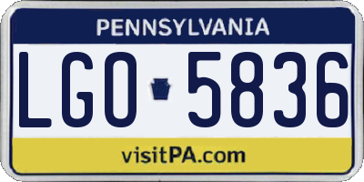 PA license plate LGO5836