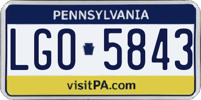 PA license plate LGO5843