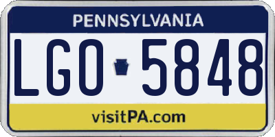 PA license plate LGO5848