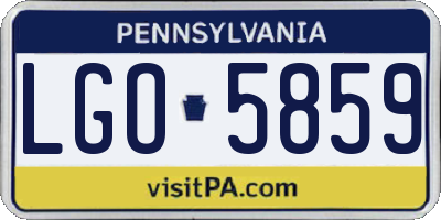 PA license plate LGO5859