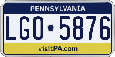 PA license plate LGO5876