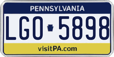 PA license plate LGO5898
