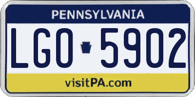 PA license plate LGO5902