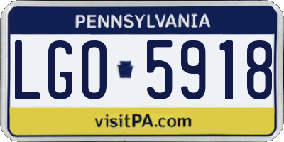 PA license plate LGO5918