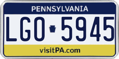 PA license plate LGO5945