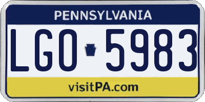 PA license plate LGO5983