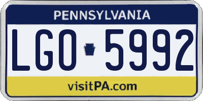 PA license plate LGO5992