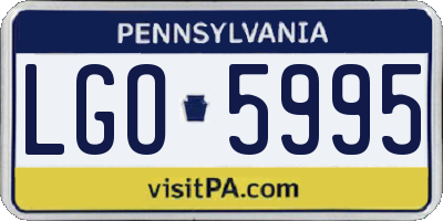 PA license plate LGO5995