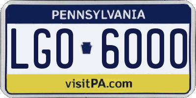 PA license plate LGO6000