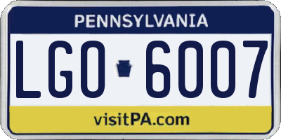 PA license plate LGO6007