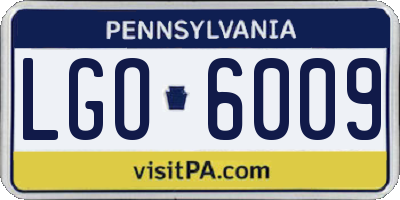 PA license plate LGO6009