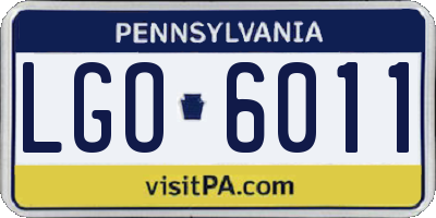 PA license plate LGO6011