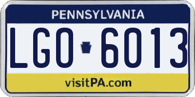 PA license plate LGO6013
