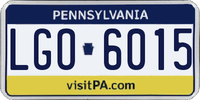 PA license plate LGO6015