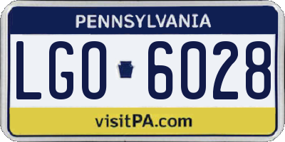 PA license plate LGO6028