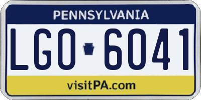 PA license plate LGO6041