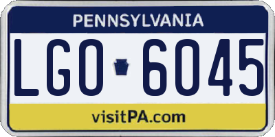 PA license plate LGO6045