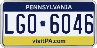 PA license plate LGO6046