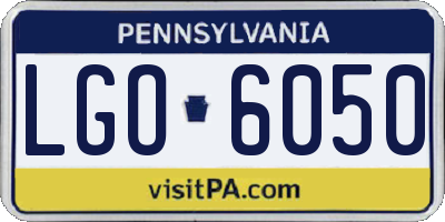 PA license plate LGO6050