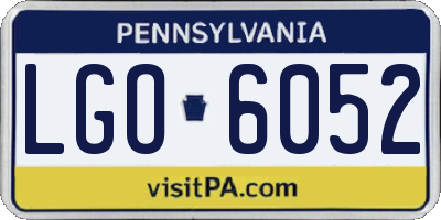 PA license plate LGO6052