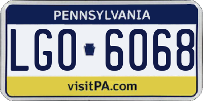 PA license plate LGO6068