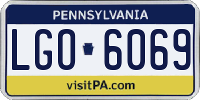 PA license plate LGO6069