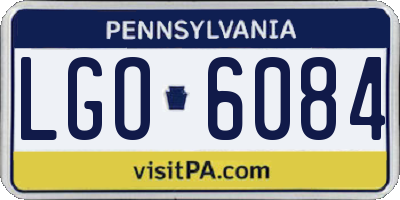 PA license plate LGO6084